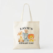 Kinder Oerwoud Safari Animals Cute Library Tote Bag (Voorkant)