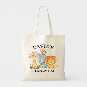 Kinder Oerwoud Safari Animals Cute Library Tote Bag