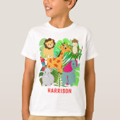 Kinder Oerwoud Safari Cartoon T-shirt (Voorkant)