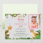 Kinder Oerwoud Safari Tijger Thema Verjaardag Kaart (Voorkant / Achterkant)