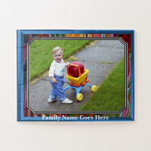 Kinder- of gezelfoto met naam legpuzzel (Horizontaal)