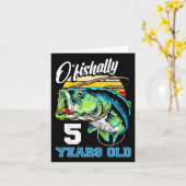 Kinder officieel 5 jaar oude visser 5e verjaardag kaart (Gele Bloem)