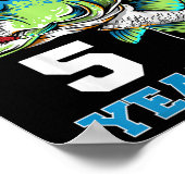 Kinder officieel 5 jaar oude visser 5e verjaardag poster (Hoek)