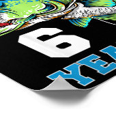 Kinder officieel 6 jaar oude visser 6e verjaardag poster (Hoek)