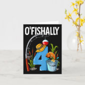 Kinder O'fishally 4 jaar oud 4e verjaardag Gevist Kaart (Gele Bloem)