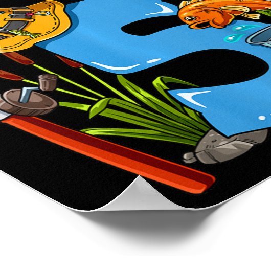 Kinder O'fishally 5 jaar oud 5e verjaardag Gevist Poster (Hoek)