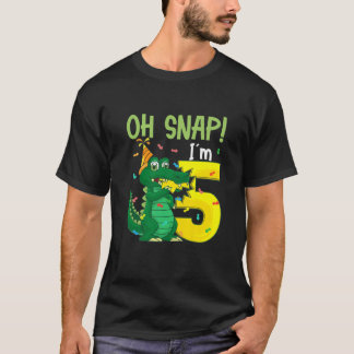 Kinder Oh Snap ik ben 5 krokodil 5 Th Birthday All T-shirt