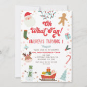 Kinder oh wat leuk kerstthema verjaardag kaart (Voorkant)