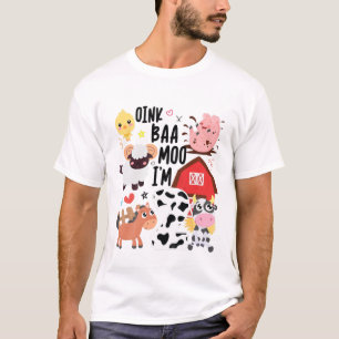 Kinder Oink Baa Moo Ik ben 2 Toddler Farmer 2nd Bi T-shirt
