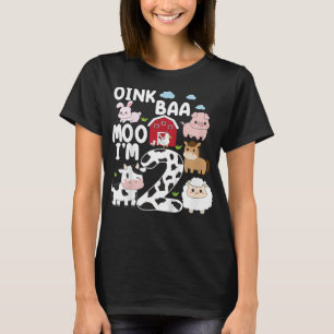 Kinder Oink Baa Moo IM 2 boerderijdieren 2e Verjaa T-shirt