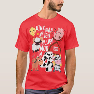 Kinder Oink Baa Neigh Cluck Moo Ik ben vier jaar B T-shirt
