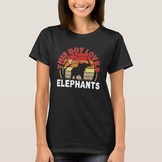 Kinder olifant Deze jongen houdt van olifanten T-shirt (Voorkant)