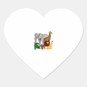 Kinder olifant Giraffe jongens meisjes Lion Zoo Al Hart Sticker
