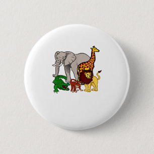 Kinder olifant Giraffe jongens meisjes Lion Zoo Al Ronde Button 5,7 Cm