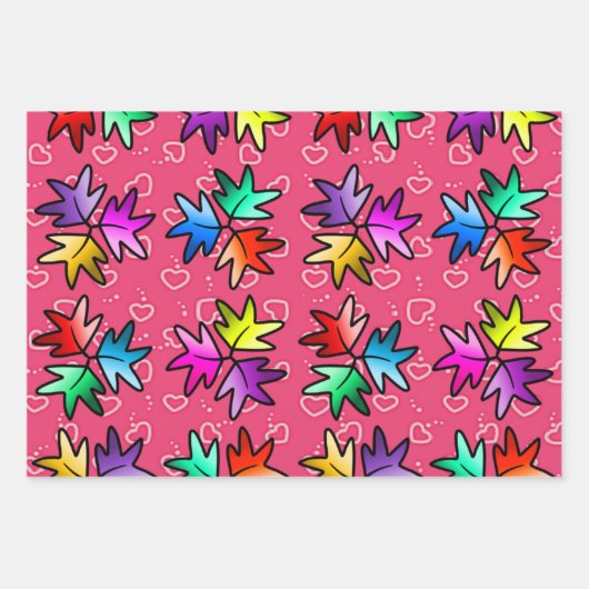 Kinder omslagpapier van de bladeren van de hartsto inpakpapier vel (Voorkant 2)