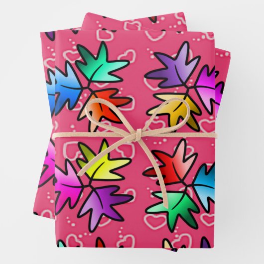 Kinder omslagpapier van de bladeren van de hartsto inpakpapier vel (In situ)