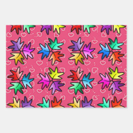 Kinder omslagpapier van de bladeren van de hartsto inpakpapier vel