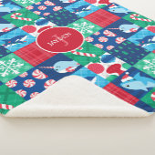 Kinder onder het Zee Christmas Patchwork Quilt Sherpa Deken (3/4)