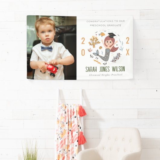 Kinder onderwater Zeemeermin foto voorschoolse Afs Spandoek (Insitu)