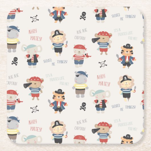 Kinder Onderzetter van het piraterijkartonnen  van (Voorkant)