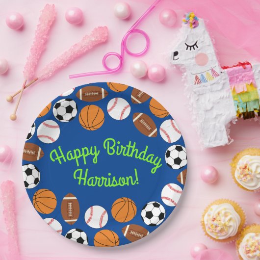 Kinder ongeval bij sportpartij papieren bordje (Feest)