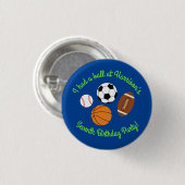 Kinder ongeval bij sportpartij ronde button 3,2 cm (Voorkant /achterkant)