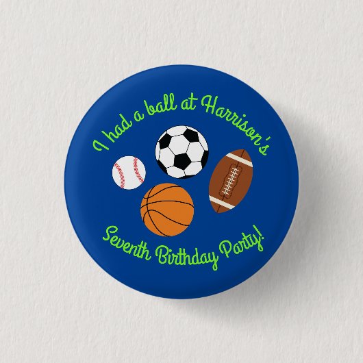Kinder ongeval bij sportpartij ronde button 3,2 cm (Voorkant)