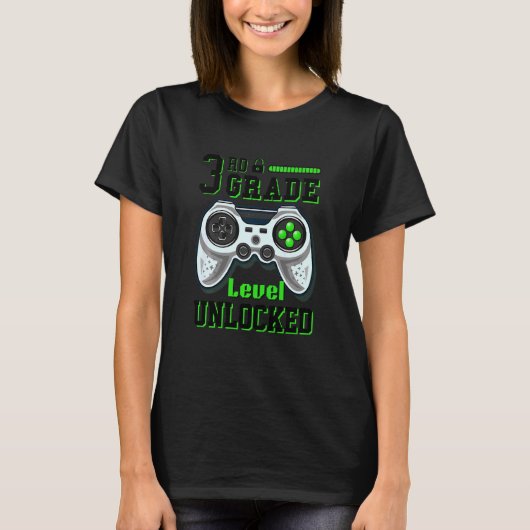 Kinder ontgrendelde videogame van 3e graad t-shirt (Voorkant)