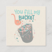 Kinder ontwerp voor cute Bucket Filler Vierkante Visitekaartje (Voorkant)