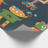 Kinder ontwerp voor geluidsrobots cadeaupapier (Hoek)