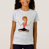 Kinder ontwerpers t-shirt grijs met Yoga asana (Voorkant)