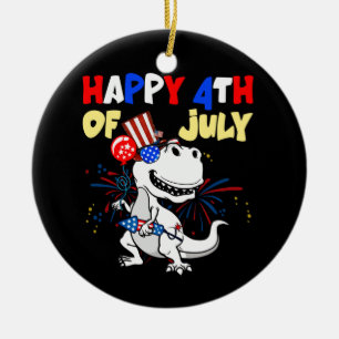 Kinder op 4 juli t.o.v. Dino Dinosaur Baby Keramisch Ornament