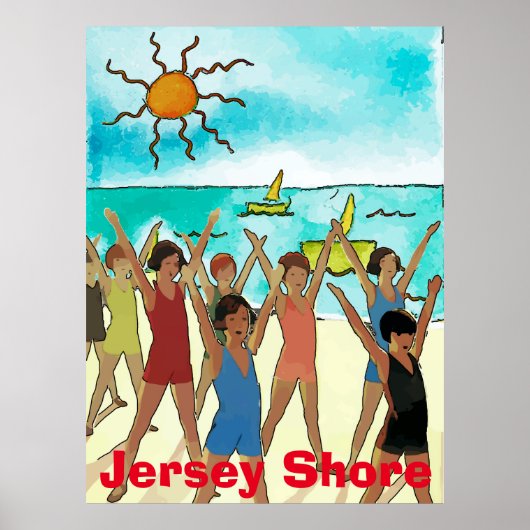 Kinder op de Cartoon van de Beach, voeg tekst of n Poster (Voorkant)