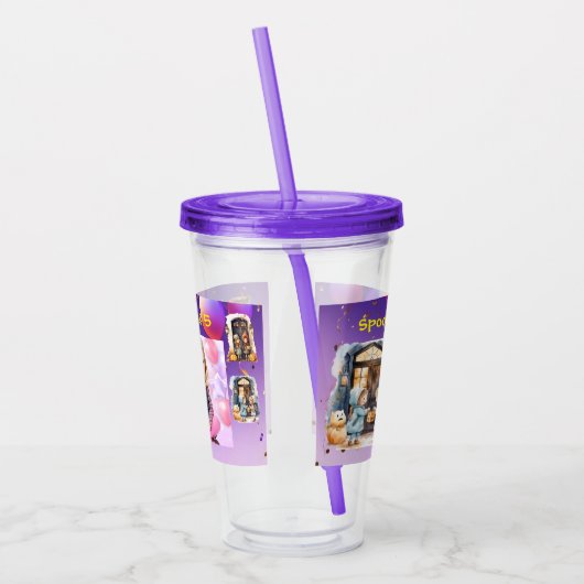 Kinder op Halloween Acryl Tumbler verjaardagscadea Acryl Drinkbeker (Links)