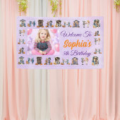 Kinder op Halloween Paarse Theme Kids Verjaardag Spandoek