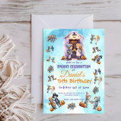 Kinder op Halloween Theme Kids Verjaardagsfeest Kaart