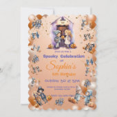 Kinder op Halloween Theme Uitnodigen voor Kids Bir Kaart (Voorkant)