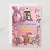 Kinder op Halloween Theme Uitnodigen voor Kids Bir Kaart (Voorkant)