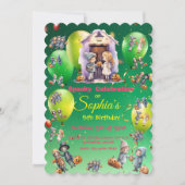 Kinder op Halloween Theme Uitnodigen voor Kids Bir Kaart (Voorkant)