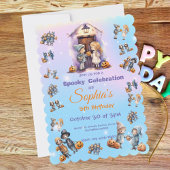 Kinder op Halloween Theme Uitnodigen voor Kids Bir Kaart