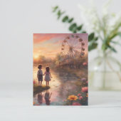 Kinder op het carnaval briefkaart (Staand voorkant)