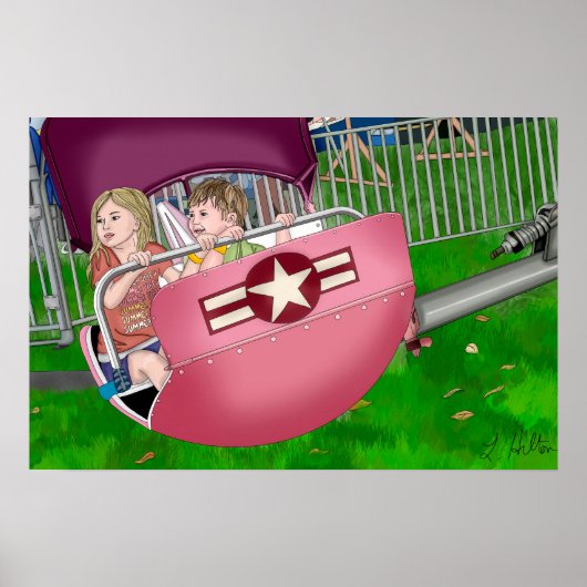 Kinder op het Carnaval Whimsical Art Poster (Voorkant)