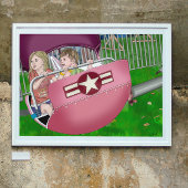 Kinder op het Carnaval Whimsical Art Poster