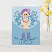 Kinder op zomerkamp Cannon Ball Girl Splash! Kaart (Gele Bloem)