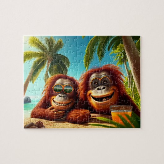 Kinder Orangutans Jigzaag Puzzle - Tropisch Legpuzzel (Horizontaal)