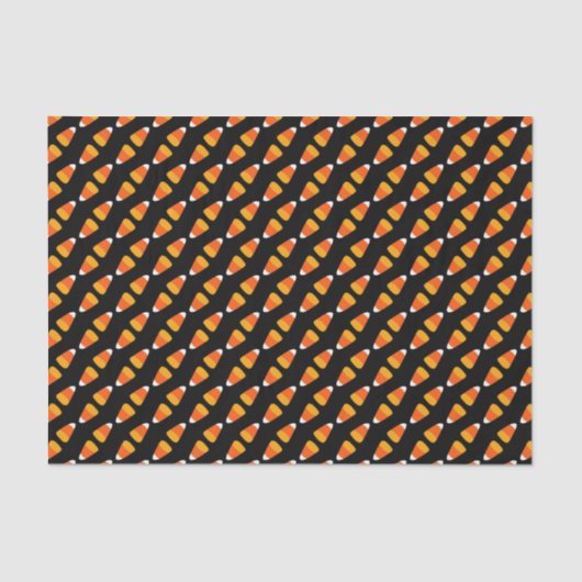 Kinder Oranje Halloween Candy Corn op Black Tissuepapier (Voorkant)