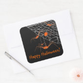 Kinder Oranje halloween Spiers Vierkante Sticker (Envelop)