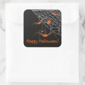 Kinder Oranje halloween Spiers Vierkante Sticker (Tas)