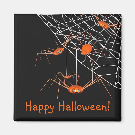 Kinder Oranje Halloween Spinnen Magneet (Voorkant)