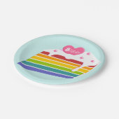 Kinder ouderdomsregenbooglaag Birthday Cake Papieren Bordje (Gekanteld)
